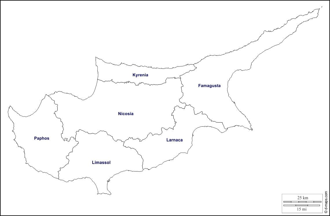 ನಕ್ಷೆ ಸೈಪ್ರಸ್ ಔಟ್ಲೈನ್