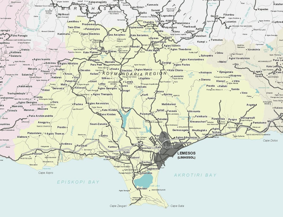 ನಕ್ಷೆ limassol ಸೈಪ್ರಸ್