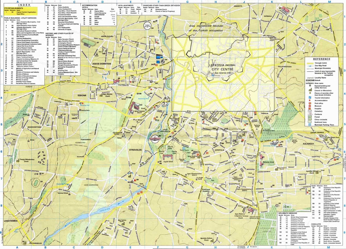 ನಕ್ಷೆ nicosia ಸೈಪ್ರಸ್