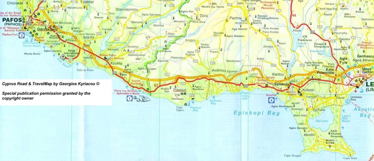 ನಕ್ಷೆ pissouri ಬೀಚ್ ಸೈಪ್ರಸ್ 